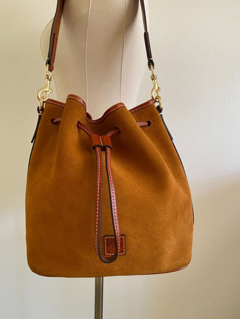 Dooney & Bourke Suede Drawstring Bucket Bag - Picture 2 of 10